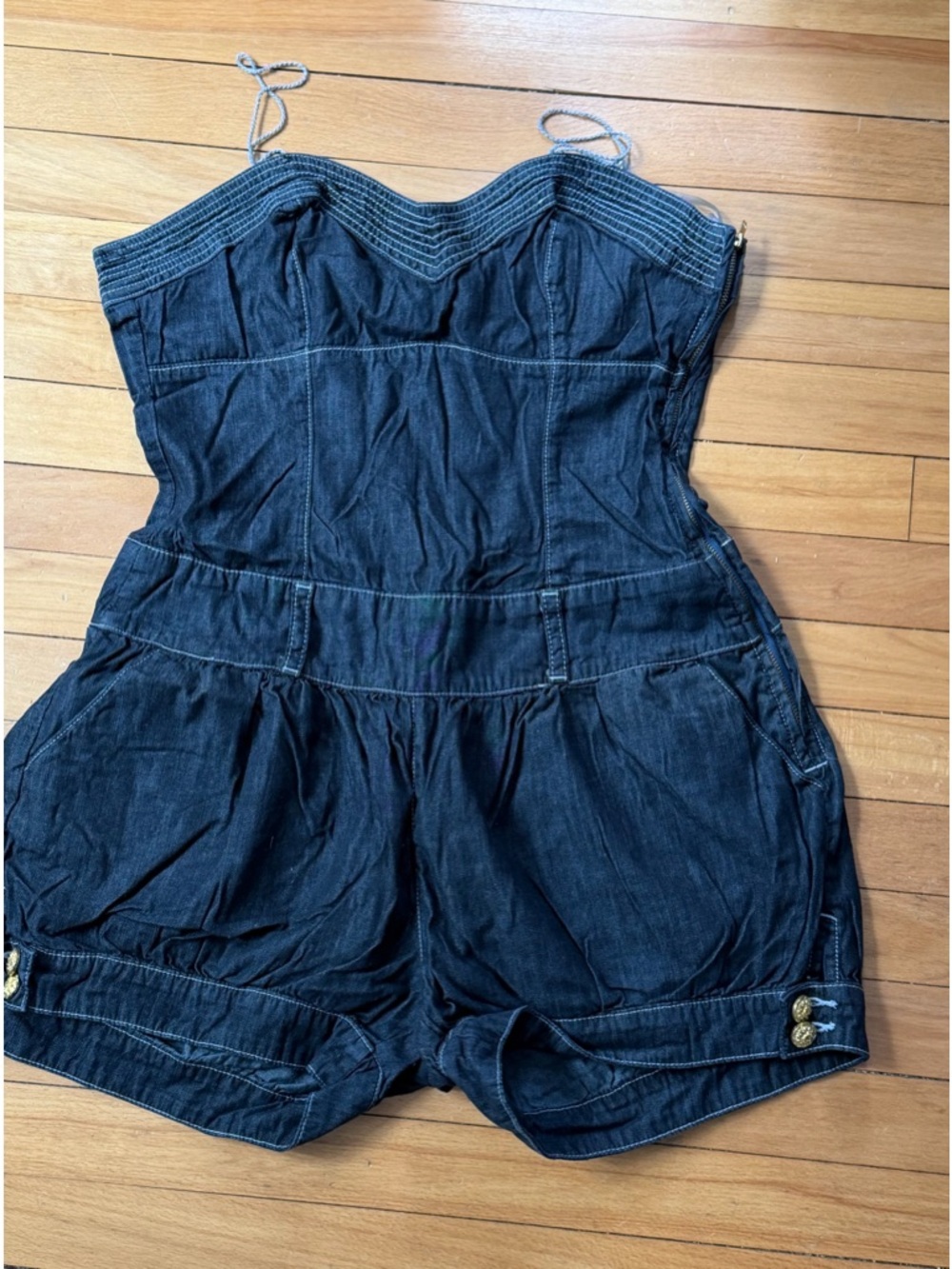 Denim Baby Phat Strapless Romper with Button Details - size 9 (Juniors)